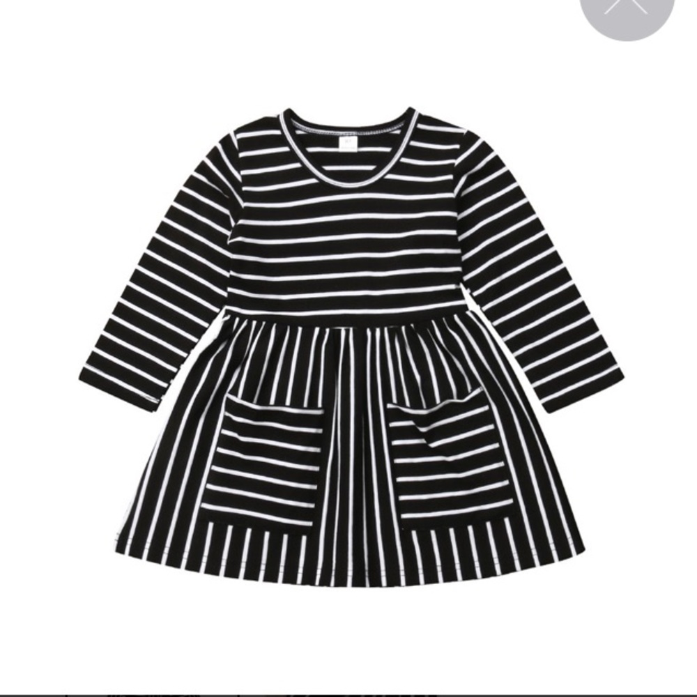 Everly striped Black Dress